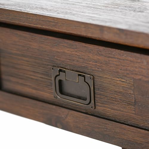 Monroe 22" Wide Solid Wood End Table in Charcoal Brown