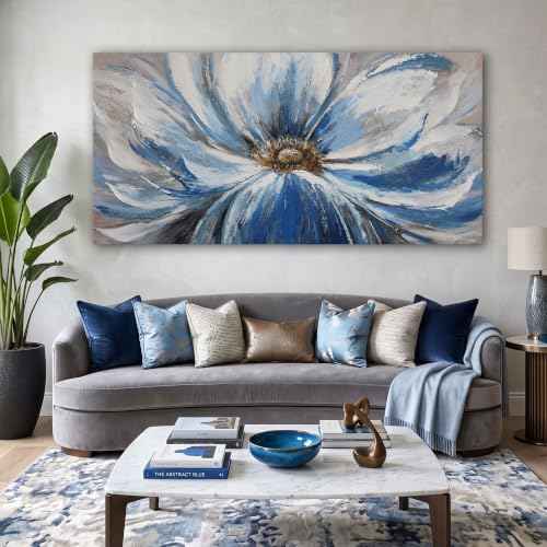 Large Blue Wall Art Framed