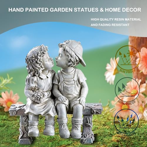Boy and Girl Garden Statue Decor