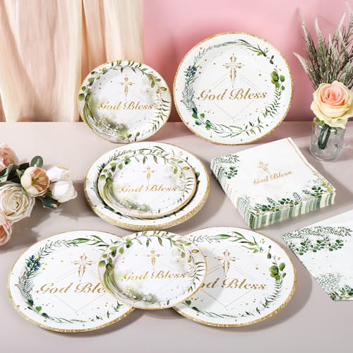 150Pcs Baptism Paper Plates & Napkins (150 Count)