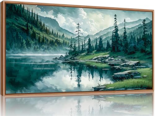 Large Nature Forest Framed Canvas Wall Art