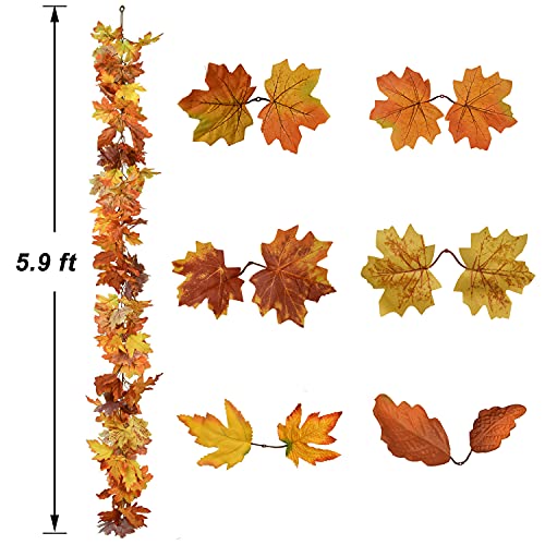 2 Pack Maple Leaves Fall Garland Clearance (11.8 Foot)