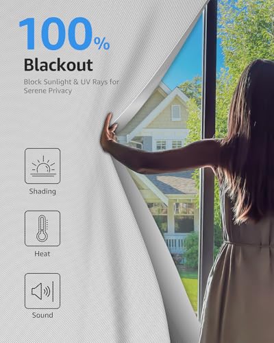 Blackout Curtains Portable 35”x60” No Drill Black Out Window Cover