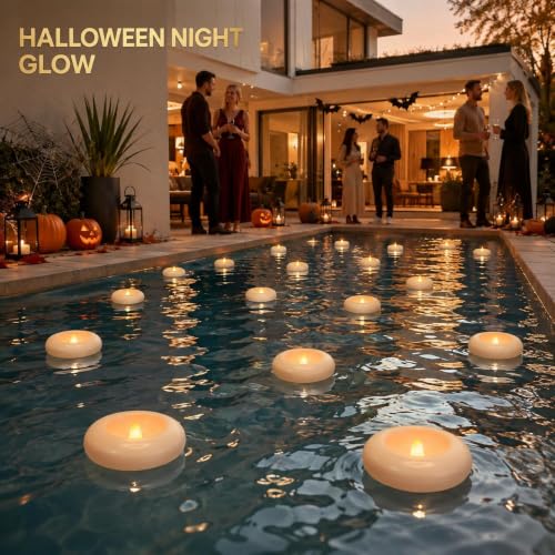 24 Pack Waterproof Flameless Floating Candles (24 Count)