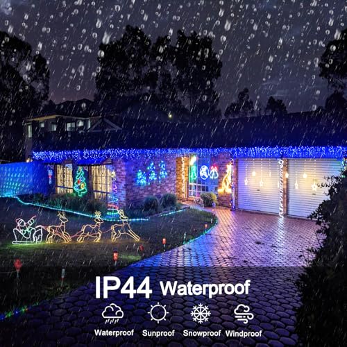 Blue Christmas Lights Outdoor Icicle Lights for Outside 33ft 400 LED Lights