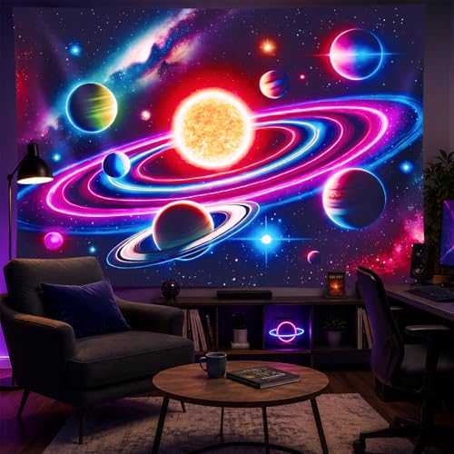 Galaxy Tapestry Uv Reactive Tapestry 78 x 59 Inch