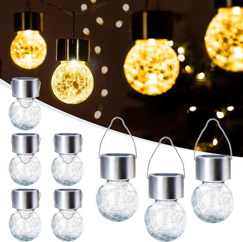 Solar Lights Outdoor Hanging Lantern Garden Decor for Outside 8 Pc (8 Count)