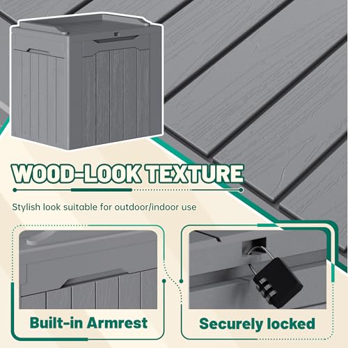 30 Gallon Resin Deck Box 2 Pack Outdoor Indoor Waterproof Storage Box for Patio Furniture Pool Accessories Storage for Cushion Garden Tools