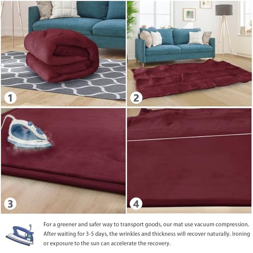 Baby Play Mat for Floor Nursery Muscle Mat Area Rug Playroom Rug 79"x138" Elastic Foam 1.3" Thick Crawling Mat for Babies