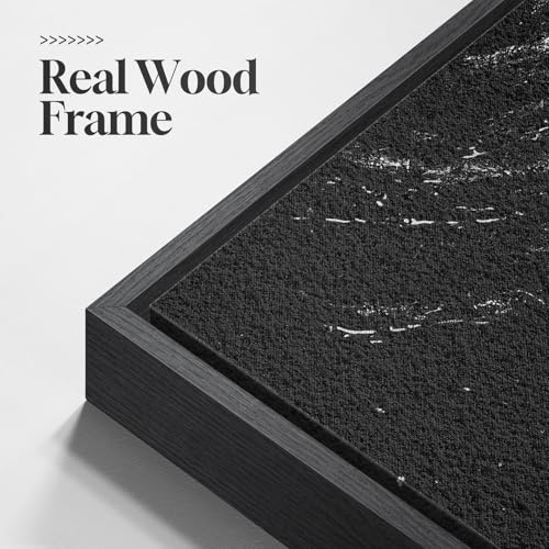 Framed Black and White Modern Abstract Beach Wall Art