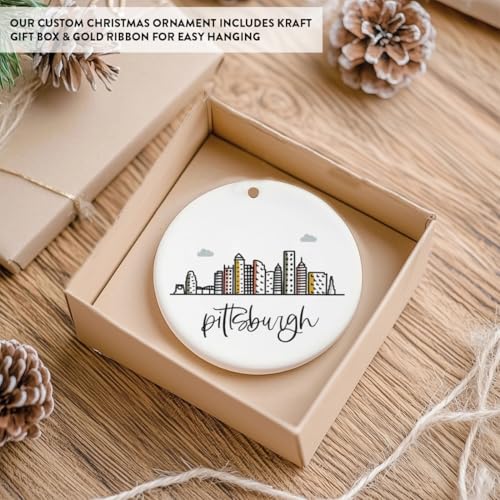 Round Ceramic Porcelain Christmas Tree Ornament Keepsake Gift