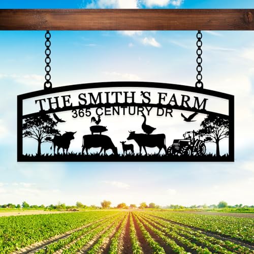 Personalized Hanging Metal Farm Signs