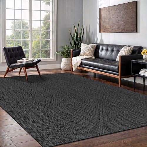 Washable Indoor Outdoor Rug 10x14 Weather Resistant Area Rugs Modern Solid for Porch Deck Balcony Backyard Patio Outside Carpet (141.67 Sq Ft)