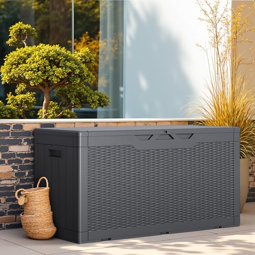 Outdoor Storage Box 100 Gallon Storage Bin with Lid for Patio Furniture
