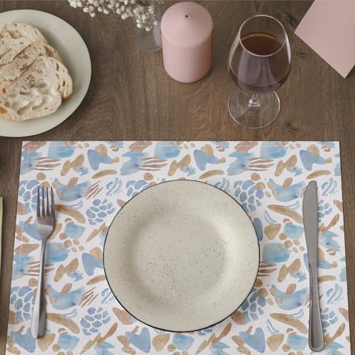 Blue and Brown Placemats Set of 4 (4 Count)