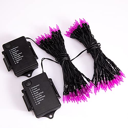Purple String Lights Battery Operated 2 Pack 17.8 Feet 50 LED (17.8 Foot)