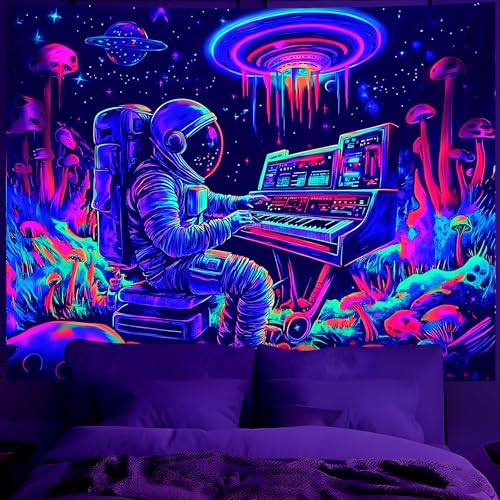 Astronaut Space Blacklight Tapestry 59"x51"