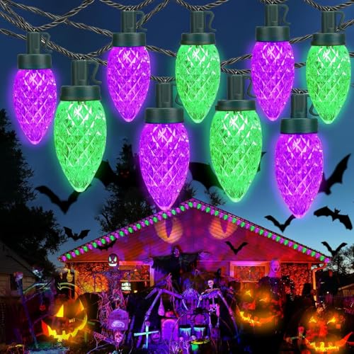 2PK 100 LED 98FT Connectable C9 Halloween Lights Outdoor (86 Foot)