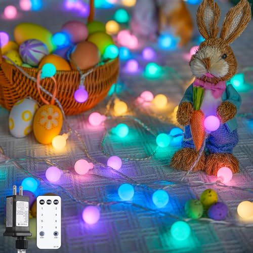 33 ft 100 LED Connectable Globe Easter Lights String Indoor