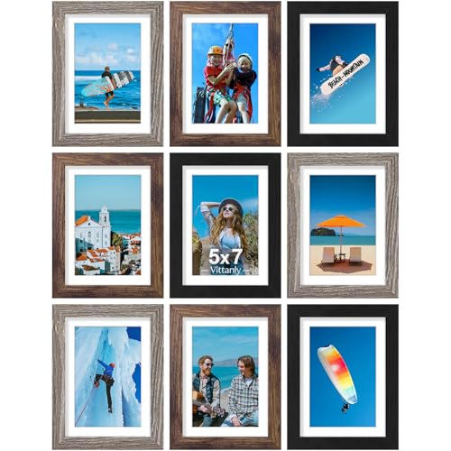 5x7 Picture Frames Set of 9 (9 Count)