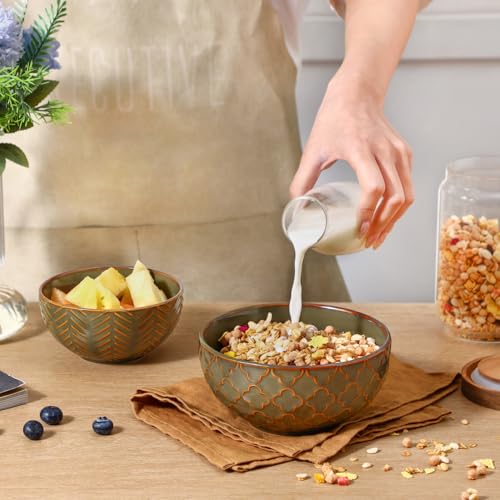 Sureasy 25oz Ceramic Cereal Bowls Set of 4 (4 Count)