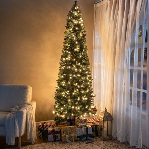 Belen 9ft Pencil Christmas Tree Prelit pre