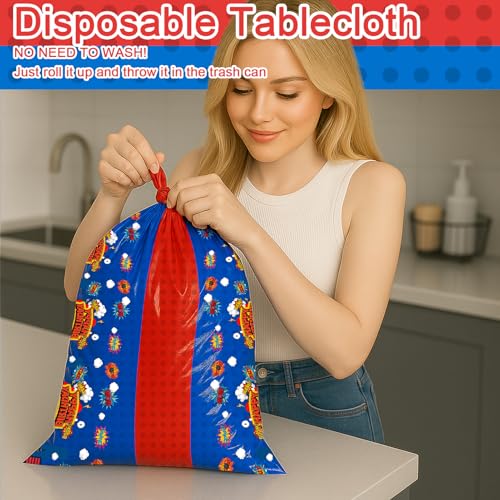 3 Piece Party Tablecloth Rectangle Table Covers for Birthday Party Decorations (3 Count)