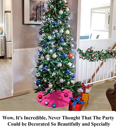 48Inch Sequin Tree Skirt Christmas Skirts for Xmas Hawaii Rustic Cartoon Elegant Halloween Trees