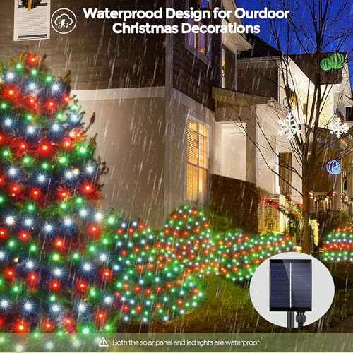 Solar Christmas Net Lights 200LED F8 Big Bulbs