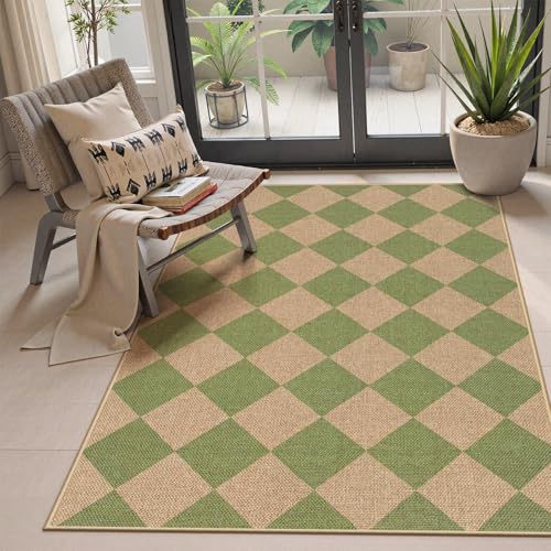 Checkered Easy Jute 3x5 Outdoor Rug