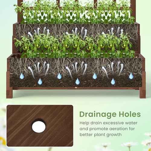 Raised Garden Bed with Trellis & Legs