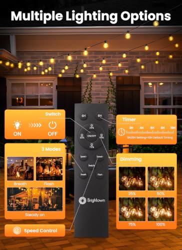 58FT 26LED Solar String Lights Outdoor with Remote & USB Port (58 Foot)