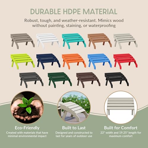 Dylan Outdoor Patio HDPE Adirondack Ottoman Footrest