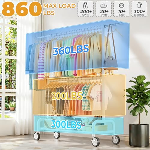 Heavy Duty Clothes Rack Load 860LBS