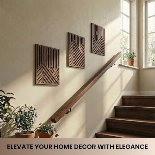 Modern Wooden Wall Sculptures (3 Count)