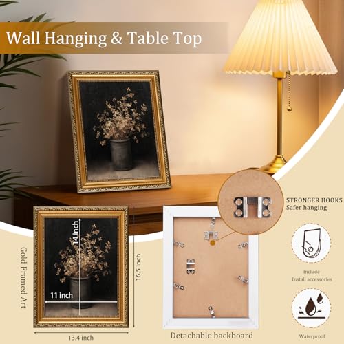 Vintage Gold Framed Wall Art for Home Decor
