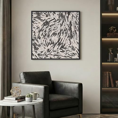 Framed Black and White Abstract Wall Art
