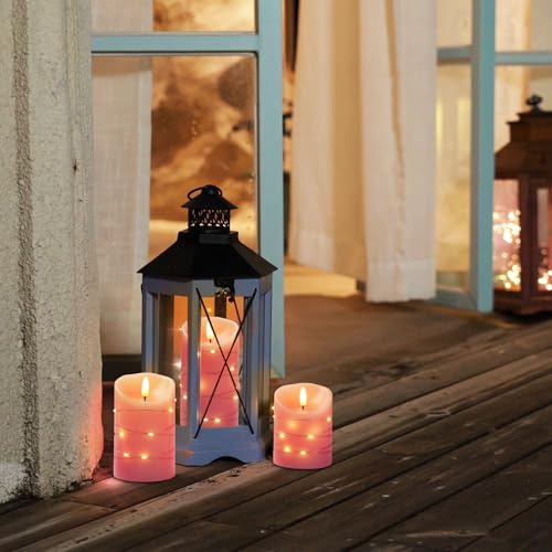 Flameless Candles with String Lights (3 Count)