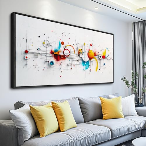 Black Framed Wall Art For Living Room Canvas Wall Decor For Bedroom Abstract Line Geometric Artwork Wall Pictures Boho Painting Office Decoration Ready to Hang Modern Home Decor 20x40 In