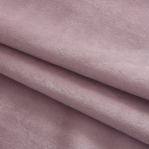 Super Soft Luxury Velvet Curtains Set of 2 Pink Flannel Blackout Drapes Grommet Draperies for Bedroom 52Wx84L inch