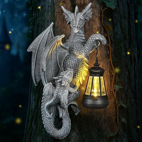 Solar Dragon Decor Tree Hugger Statue