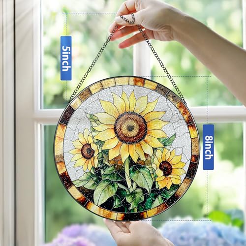 Sunflower Stained Glass Suncatcher
