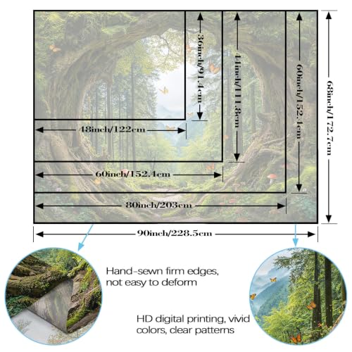 Green Nature Forest Tapestry 80x60 Inch