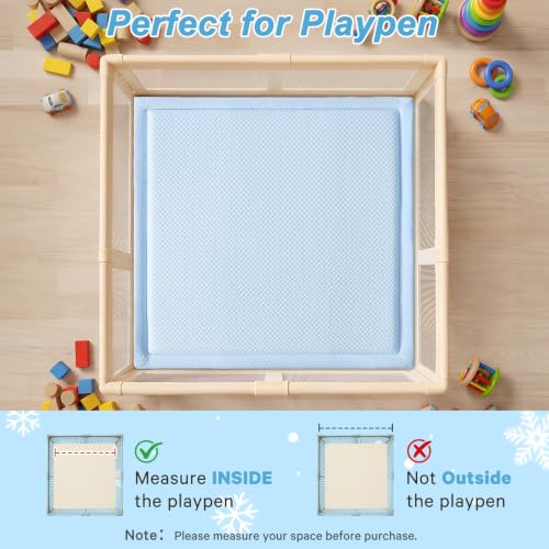 Baby Play Mat for Floor Nursery Rug Muscle Area Playroom Rug Elastic Foam 50x50 Playpenmat Elastic Foam 1.3" Thick Crawling Mat for Babies
