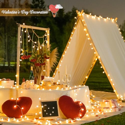 100ft Warm White Globe String Lights Indoor Outdoor Waterproof with Remote