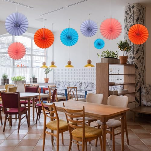 Pink Decorations for Party Pink Hanging Paper Round Fans Bulk 12inch DIY