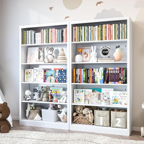 55” White Bookshelf (5 Count)