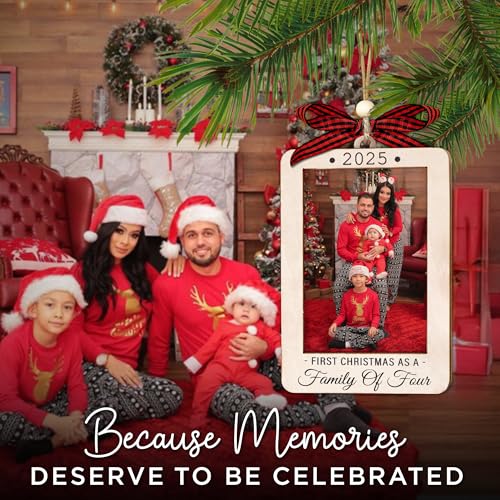 Our First Christmas as Family of 4 Ornament 2025