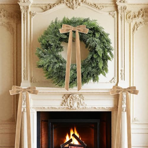Large Velvet Bows for Christmas Tree (10 Count)