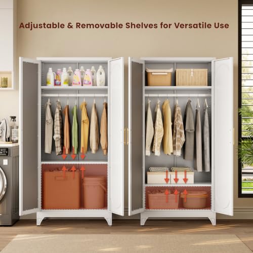 71" Tall Armoire Wardrobe Closet with Mirror